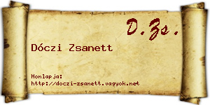 Dóczi Zsanett névjegykártya